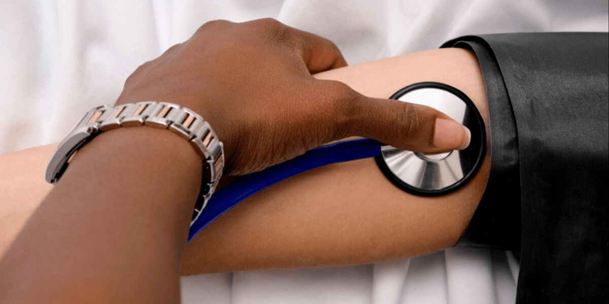Stethoscope on arm