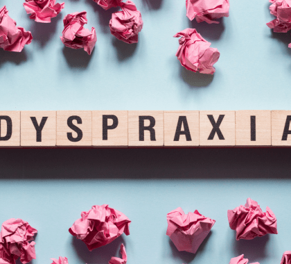 Dyspraxia spelled out on wooden blocks